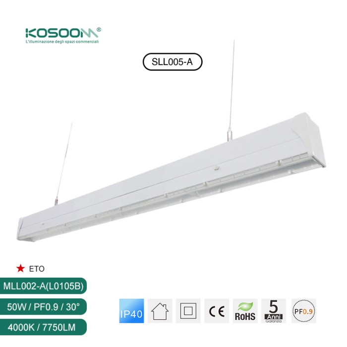 Negro Canalización de 5 Hilos L0113N para Lámpara Lineal LED MLL002-A -KOSOOM-Lámpara Lineal LED