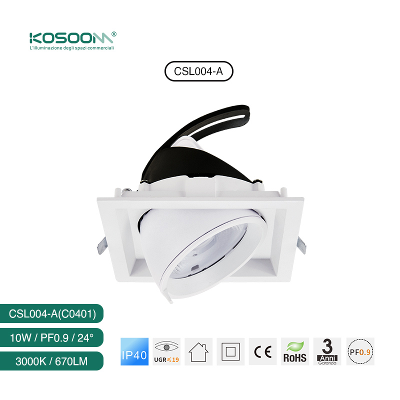 C0401 Iluminación amigable 10W 3000K 670LM LED Downlights CSL004-A KOSOOM-Downlight LED-Estándar Downlights