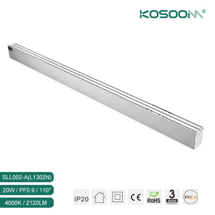 Negro Lámpara Lineal LED de Techo Colgante Eficiente 20W 4000K 2100LM Ángulo 110˚  Negro -Kosoom-Lámpara Lineal LED