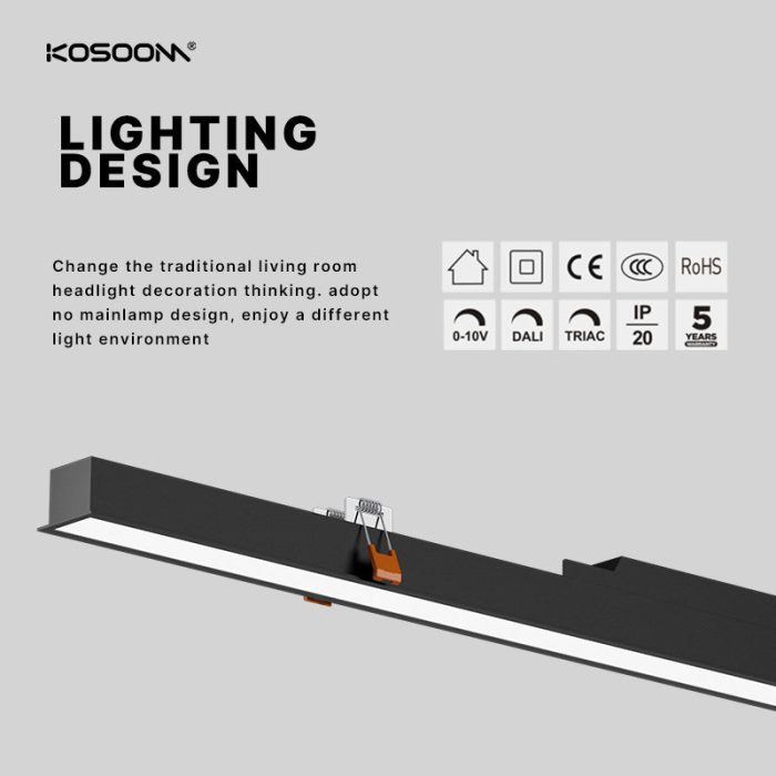 Luz LED de bajo consumo SL926G0 Iluminación lineal 40W Temperatura de color ajustable Kosoom 2023-Lámpara Lineal LED-Luminarias Lineales