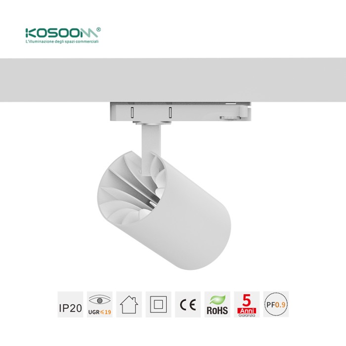 LED Diseño Elegante Focos de Carril Blanco 20W/4000K/2700LM/Ángulo del haz 36˚ T1501B TRL015 -Kosoom-Focos de Carril