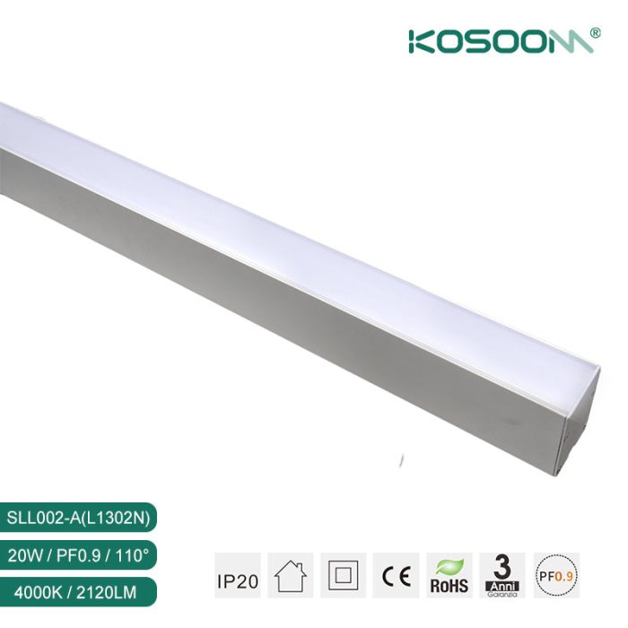 Negro Lámpara Lineal LED de Techo Colgante Eficiente 20W 4000K 2100LM Ángulo 110˚  Negro -Kosoom-Lámparas de Techo