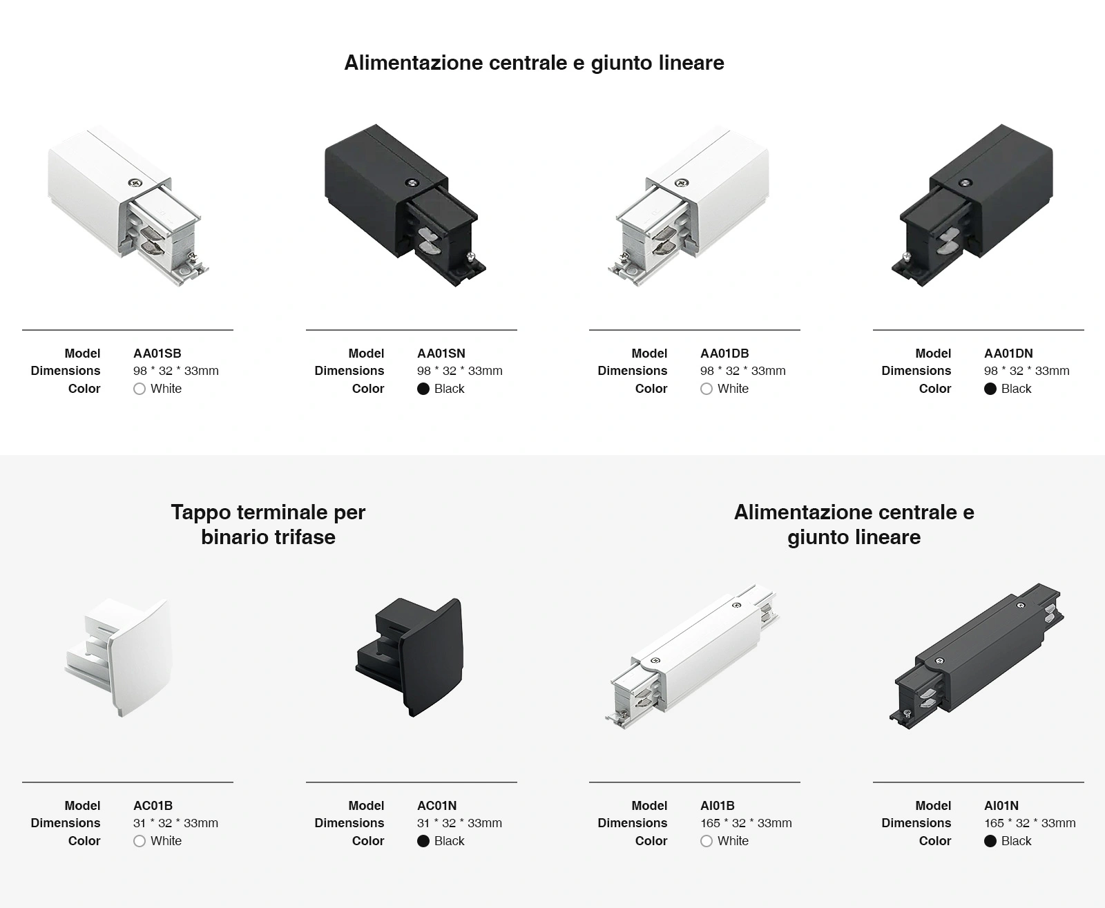 Carril Trifásico para Foco de Carril LED Perfil /2000mm/Blanco TRA001-AB02B -Kosoom-Focos de Carril--04