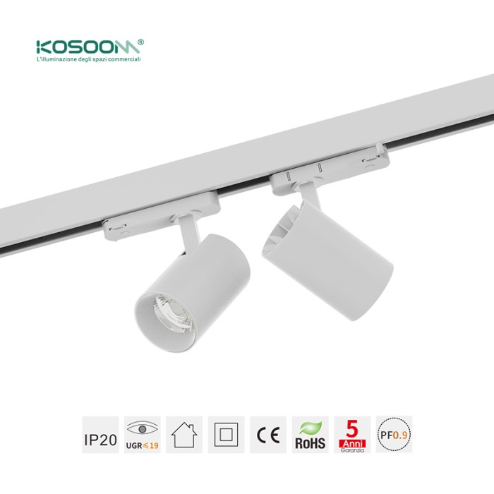 LED Diseño Elegante Focos de Carril Blanco 20W/4000K/2700LM/Ángulo del haz 36˚ T1501B TRL015 -Kosoom-Focos de Carril