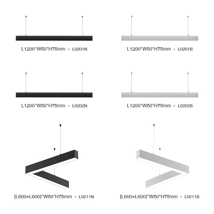 Lámpara Lineal LED de Techo Colgante Negro 40W 3000K 4300LM -KOSOOM-Lámparas de Techo--06