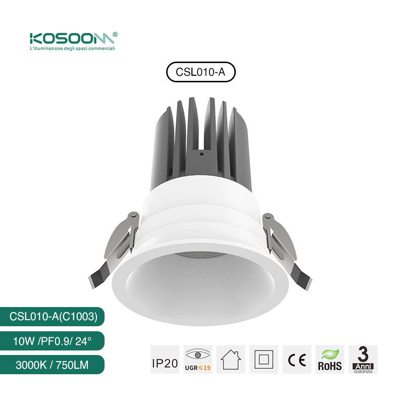 C1003 10w Commercial LED Spotlight Foco 3000K Downlight CSL010-A Kosoom-Focos LED-Estándar Downlights
