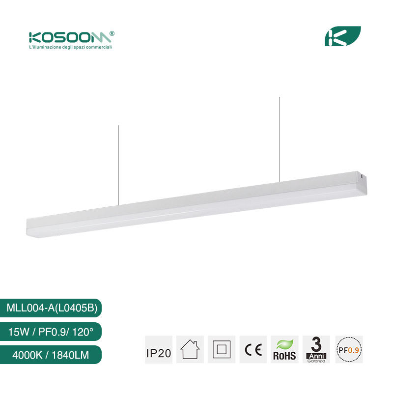 LED Lámpara Lineal Blanco Eficiencia y Elegancia para Espacios Comerciales 15W 4000K -KOSOOM-Lámpara Lineal LED