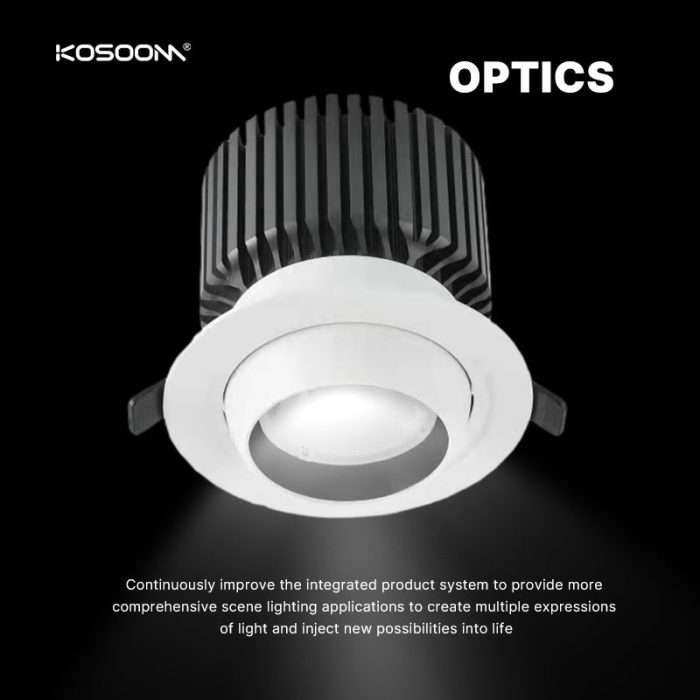 LED Bridgelux V10A de alta intensidad de 20 W con 1600 lm y ángulo ajustable de 20°-50° - SLW075 - Kosoom-Downlight LED