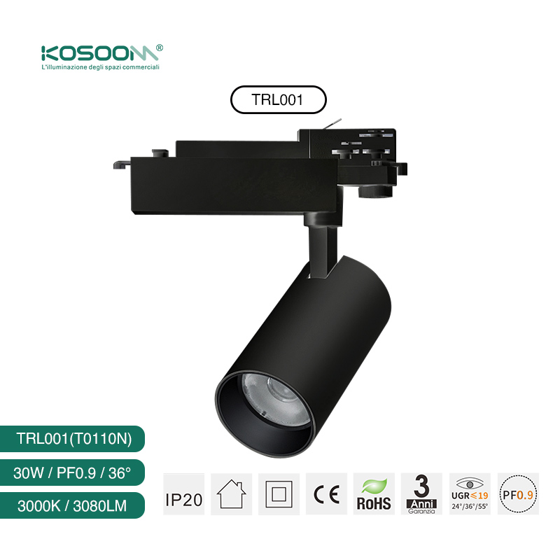 T0110N 30W 3000K Foco de Carril 3080LM Ángulo de haz 36˚ TRL001- Kosoom-Focos LED