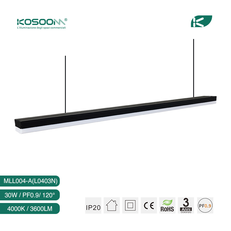 Negro Lámpara Lineal LED Iluminación Eficiente y Versátil 30W/4000K/3600LM -KOSOOM-Lámpara Lineal LED