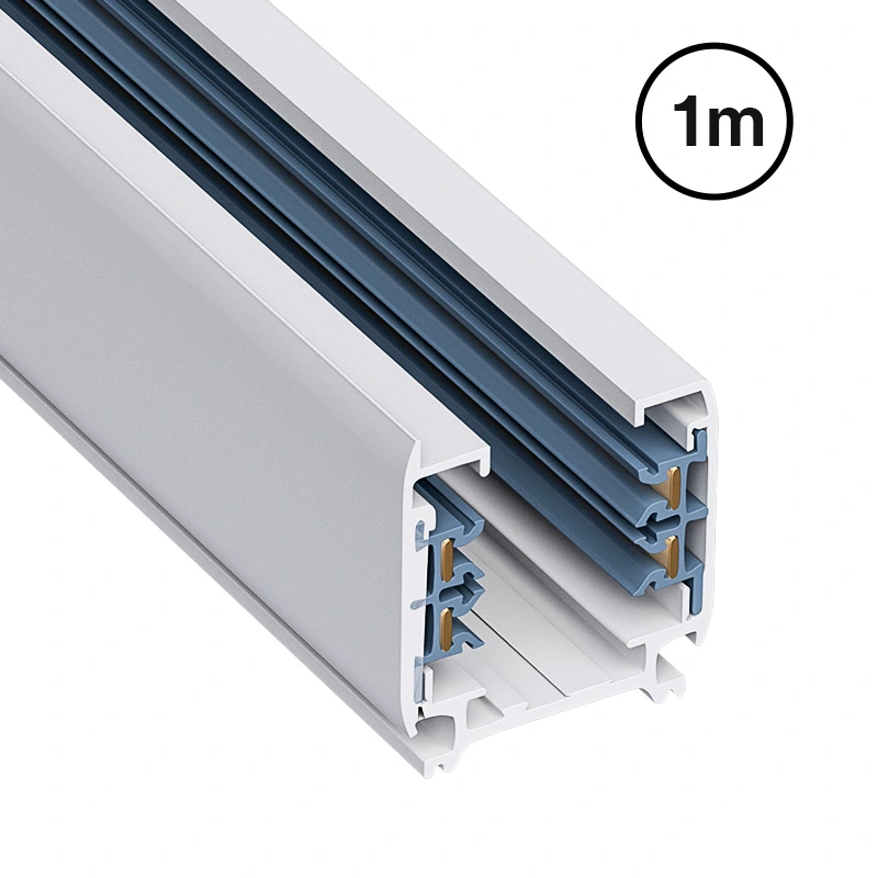 Carril de Luz Trifásico 4 Hilos Cuadrado Tipo C Sección 1m para Foco de Carril Blanco TRA001-AB01B Kosoom-Perfil--AB01B