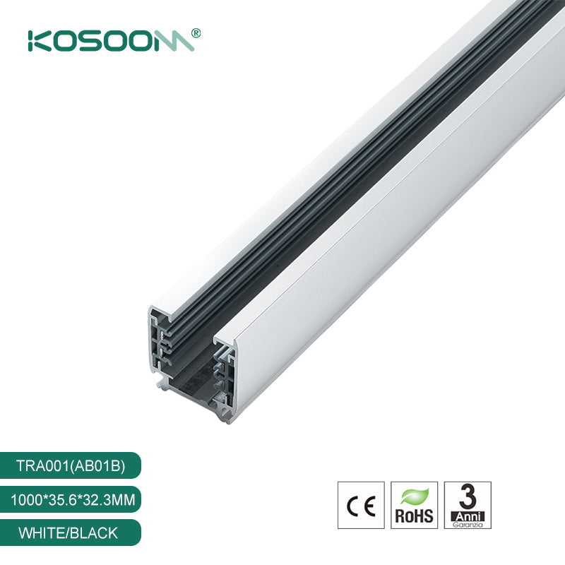 Perfil para Foco de Riel LED Carril Trifásico 3000mm Blanco TRA001-AB03B Kosoom-Focos LED