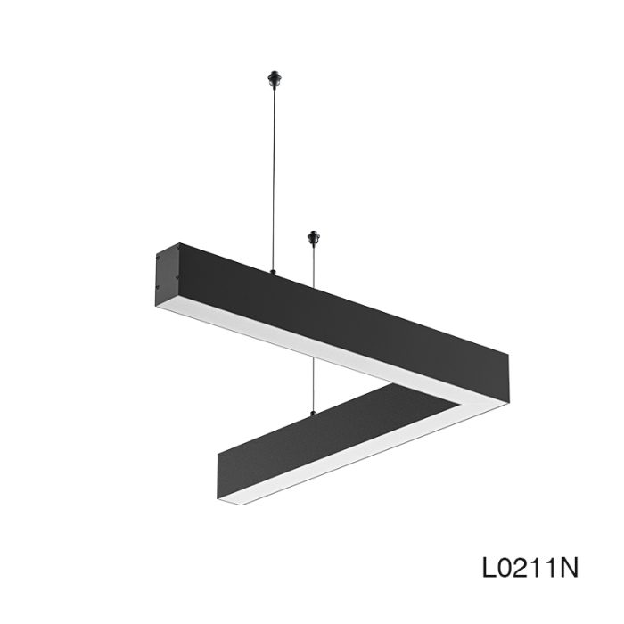 Lámpara de Techo en Forma de L Luces Colgantes Lineales LED Negro 40W 4000K 4700LM -KOSOOM-Lámparas de Techo--L0211N