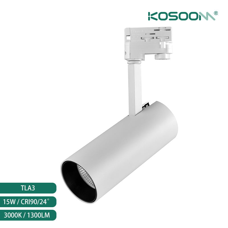 Foco de Carril 15W 1000LM Φ55*169mm 18°/24°/36° Lente Bridgelux V10C TLA305515 KOSOOM-Focos de Carril-Garantía 5 años