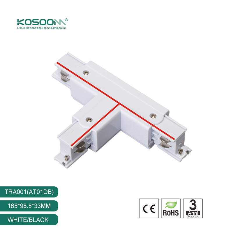Conector en T para Alimentación de Carril Empalmador de Tres Vías Cuadrado de Cuatro Hilos Derecha A TRA001-AT01DB Kosoom-Accesorios