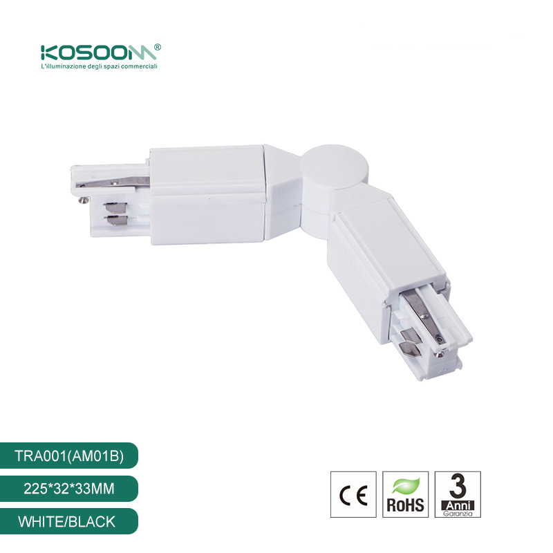Conector Flexible para Foco de Carril de 4 Hilos Duro Blanco TRA001-AM01B Kosoom-Accesorios
