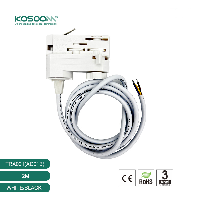 Cables y Adaptadores para Foco de Carril Cuatro Hilos 2M Blanco TRA001-AD01B Kosoom-Accesorios