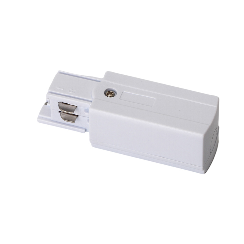 Conector de Alimentación Cuadrado de Cuatro Hilos Derecho para Foco de Carril Blanco TRA001-AA01DB Kosoom-Accesorios