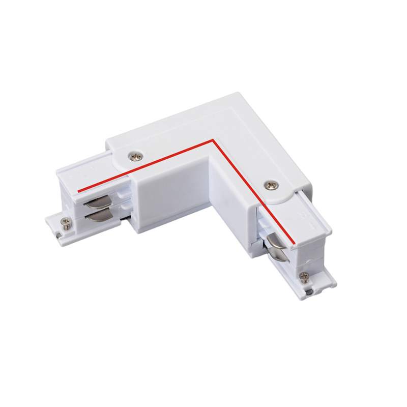 Conector en L Esquina para Foco de Carril Alimentación Blanco Izquierda TRA001-AL01SB Kosoom-Accesorios