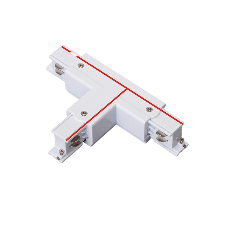 Conector en T para Alimentación de Carril Empalmador de Tres Vías Cuadrado de Cuatro Hilos Derecha B Blanco TRA001-AT02DB Kosoom-Accesorios