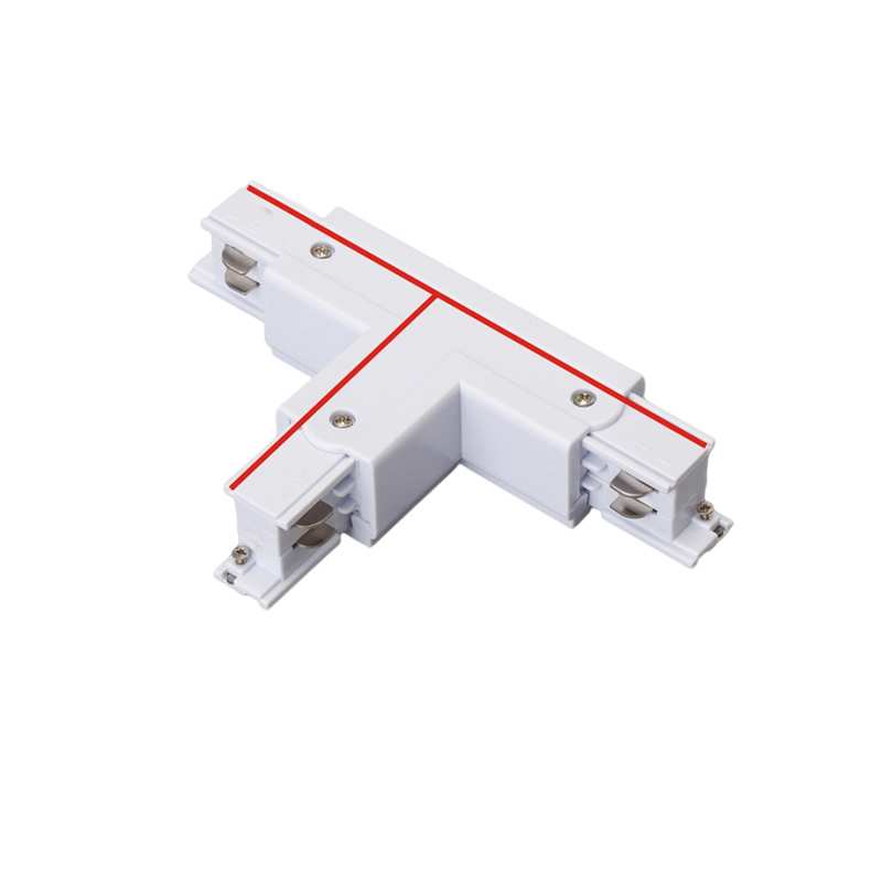 Conector en T Alimentación de Carril Articulación Izquierda B Blanco TRA001-AT02SB Kosoom-Accesorios