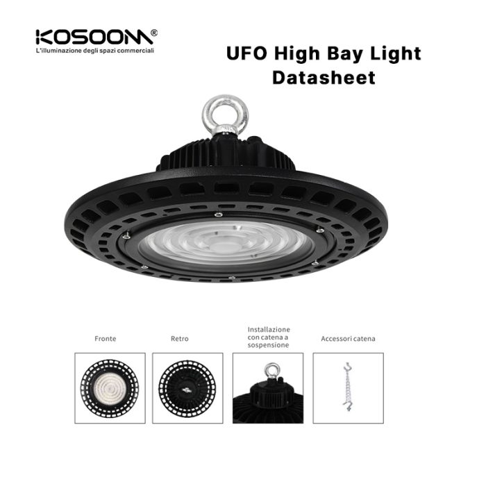 200W UFO LED 6000K Blanco Frío Iluminación Máxima - U0106-MLL001-C-KOSOOM-Foco UFO LED