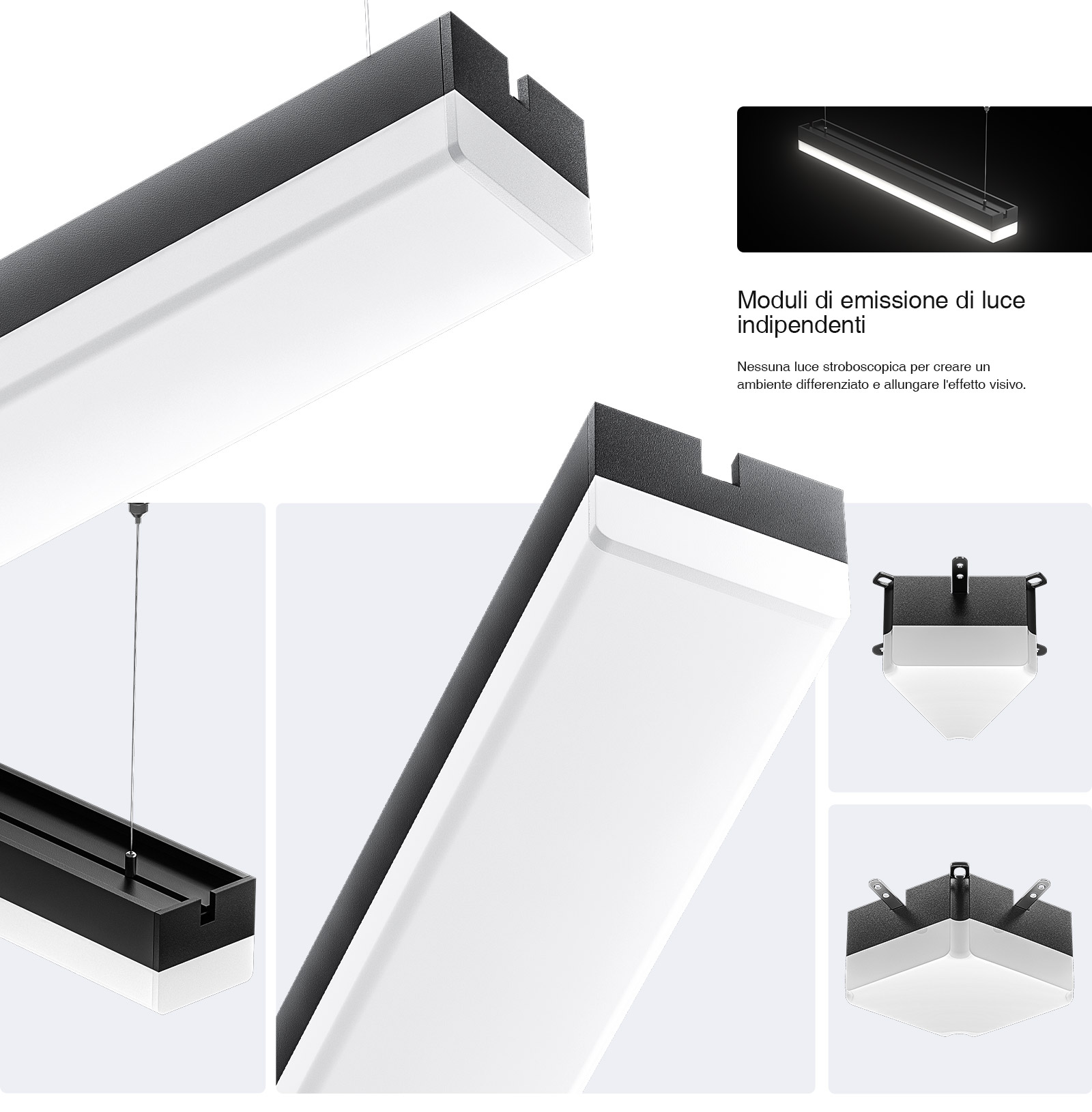 Módulo de Conexión de Diamante L0311B Blanco para Lámpara Lineal LED MLL003-A 6W 3000K 590LM -Kosoom-Accesorios--03