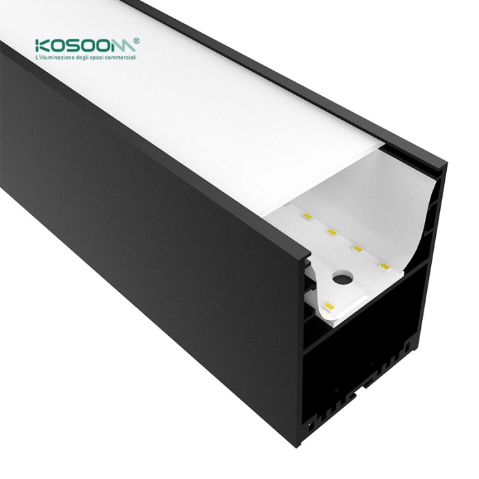 Negro Lámpara Lineal LED de Techo Colgante Alta Calidad 20W 4000K 2120LM Ángulo 110˚ CRI≥80 -Kosoom-Lámparas de Techo