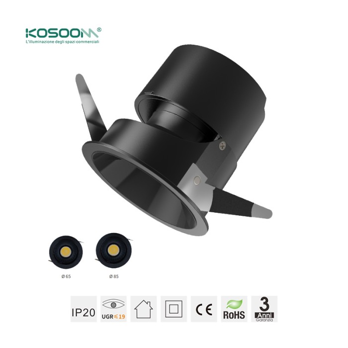 Foco LED Spotlight Empotrable 6W Negro CSL007-A-C0701N Kosoom-Focos LED