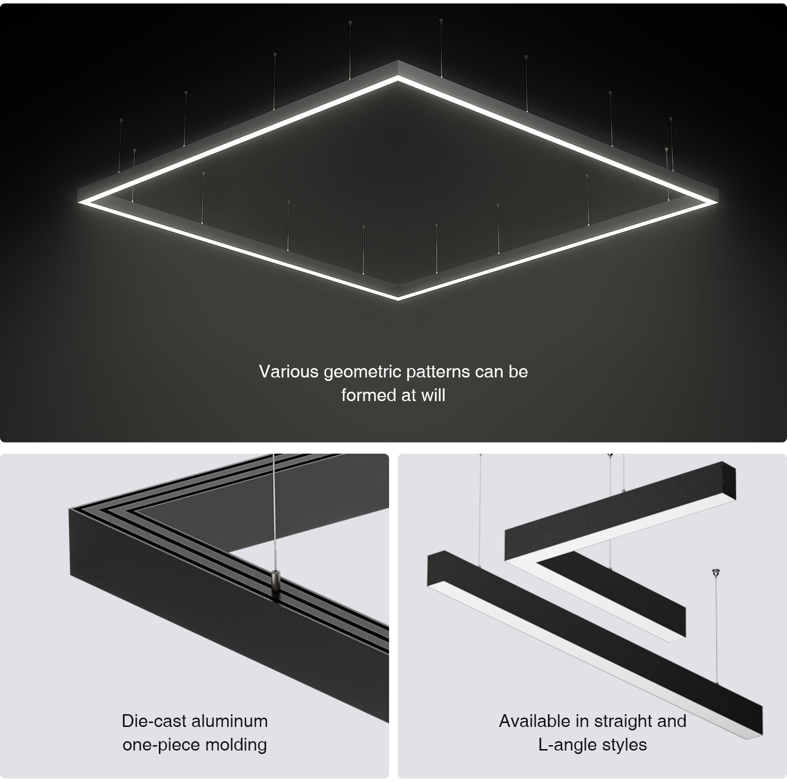 Lámpara Lineal Colgante LED Blanco 40W 3000K 4300LM Alta Calidad -KOSOOM-Lámparas de Techo--04