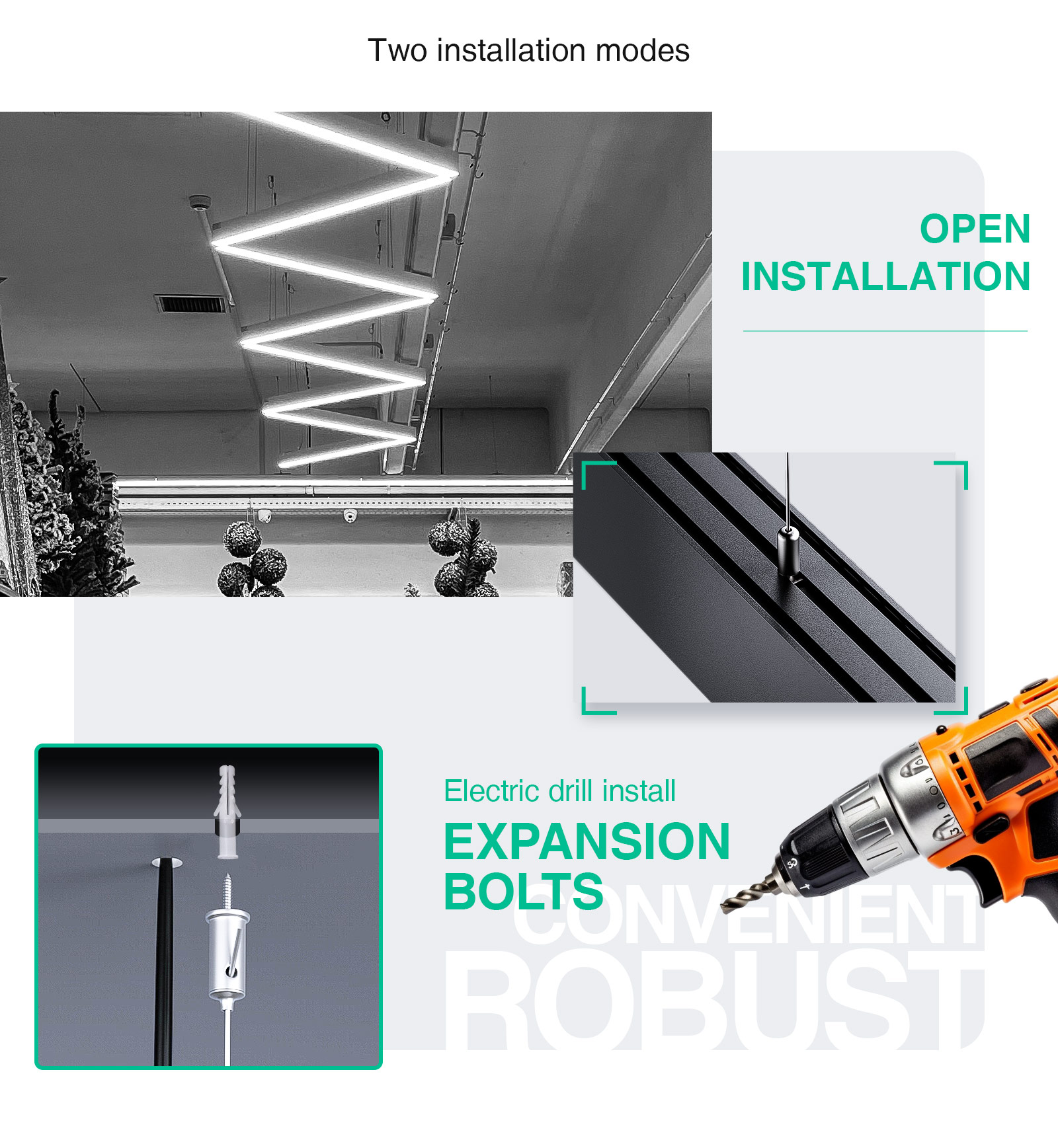 Lámpara Lineal Colgante LED Blanco 40W 3000K 4300LM Alta Calidad -KOSOOM-Lámpara Lineal LED--06