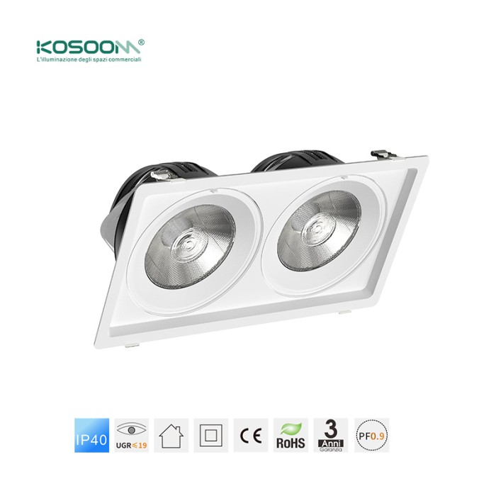 C0403 Directamente de fábrica 10W*2 3000K 1340LM Focos LED CSL004-A KOSOOM-Downlight LED-Estándar Downlights