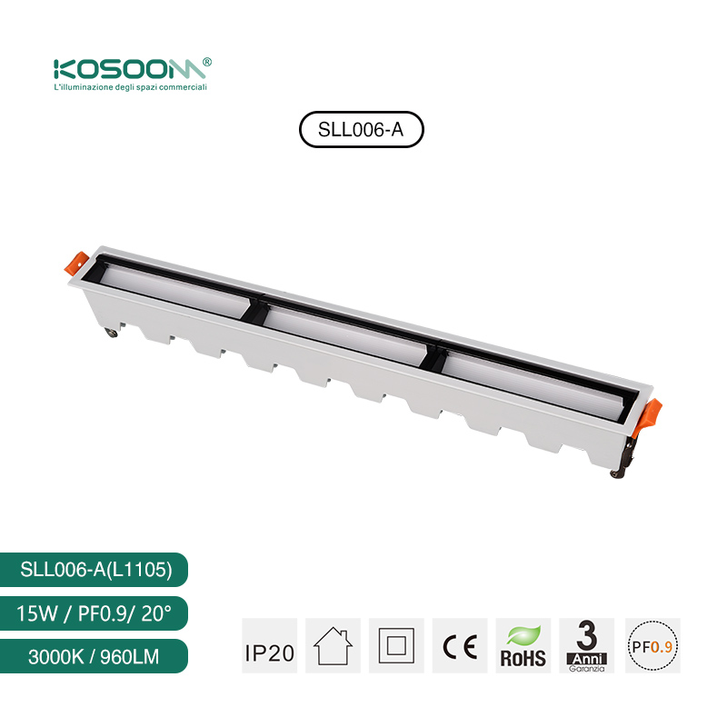L1105 Focos 20˚ CRI≥80 UGR≤27 15W 3000K Blanco 960lm SLL006-A Kosoom-Focos LED