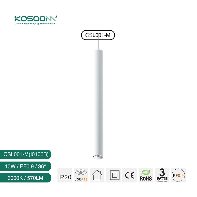 I0106B 10W 3000K 570LM Fabricante Cilindro Lámpara de Techo Colgantes LED Blanco CSL001-M Kosoom-Lámparas de Techo-Lámpara de Suspensión