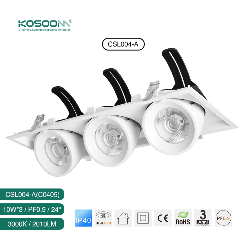 Focos empotrables LED C0405 10W*3 3000K 2010LM CSL004-A KOSOOM al por mayor-Downlight LED-Estándar Downlights