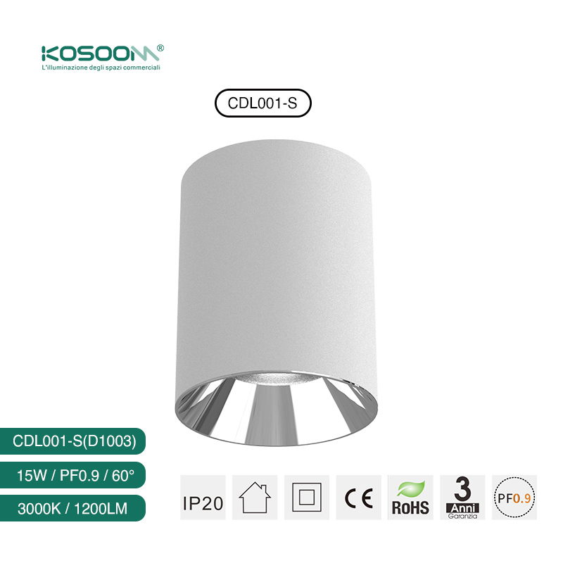 Directamente de fábrica D1003 15W 3000K 1200lm Plafón LED Downlight CRI≥90 CDL001-S Kosoom-Downlight LED