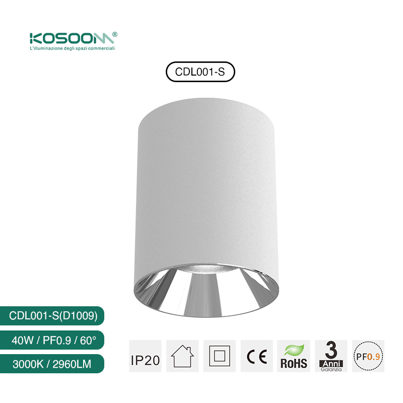 D1009 Plafón LED Downlight CRI≥90 40W 3000K 2960lm Fabricante CDL001-S Kosoom-Downlight LED 40W-Estándar Downlights