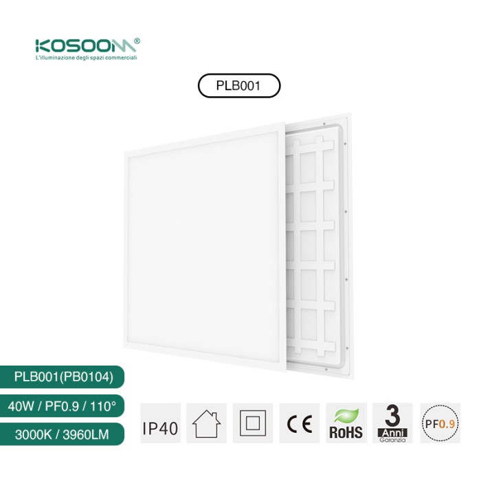 Panel LED Plafón Cuadrado Superficie Lámpara de Techo Plana 3000K PLB001-PB0104 KOSOOM-Lámparas de Techo