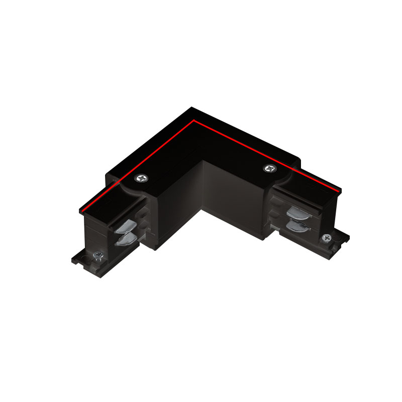 Conector en Forma de L Derecha Negro para Track Lighting Alimentación LED Foco de Carril TRA001-AL01DN Kosoom-Accesorios