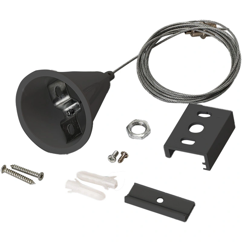 Kit de Suspensión de Raíles para Foco de Carril Cuatro Hilos Vaso de Plástico Negro TRA001-AS01N Kosoom-Accesorios--AS01N