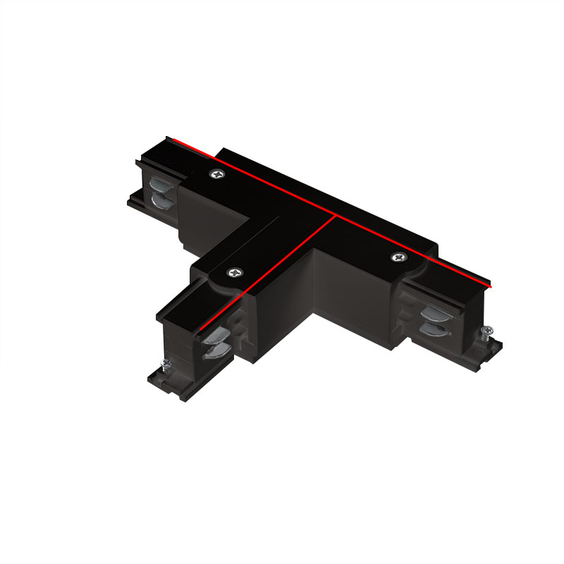 Conector en T para Alimentación de Carril Empalmador de Tres Vías Cuadrado de Cuatro Hilos Derecha A TRA001-AT01DN Kosoom-Accesorios