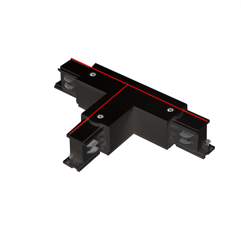 Conector en T para Alimentación de Carril Junta T Izquierda B Negra TRA001-AT02SN Kosoom-Accesorios