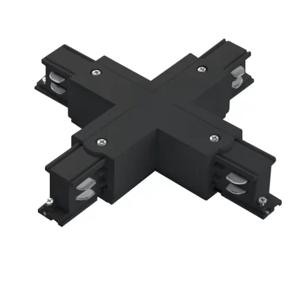 Unión X Carril Trifásico Conector en Forma de X Negro Empalmador Cuadrado de Cuatro Vías para Foco de Carril TRA001-AX01N Kosoom-Accesorios--AX01N
