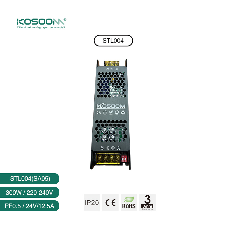 Fuente de Alimentación Robusta y Fiable 300 W PF0.5 24V para Tiras LED - SA05- STL004-Kosoom-Fuente Alimentación LED