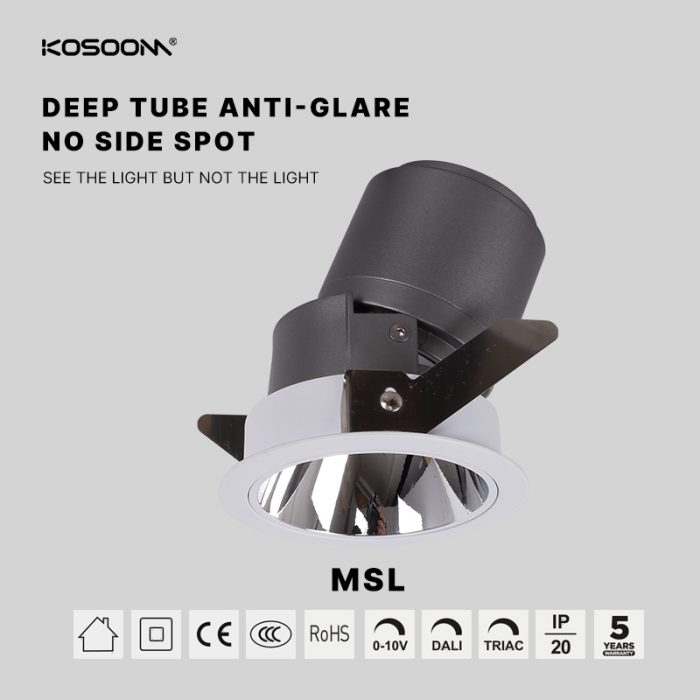 10W Anti Glare Kosoom Indoor Spot Lights LED 800LM Foco empotrable Ángulo de haz ajustable 15°/24°/36° MSL07510-Downlight LED-Productos Personalizados