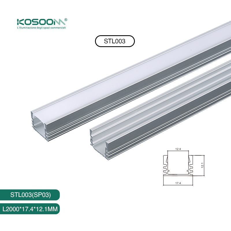 Perfil de Aluminio 2 metros para Tiras LED Compacto y Elegante para Soluciones de Iluminación LED Creativas - SP03 STL003 Kosoom-Perfil