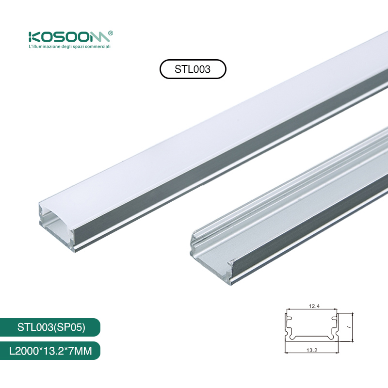 Perfil LED para Tiras LED 2m Compacto con Tapas y Cubiertas - SP05 STL003 Kosoom-Perfil