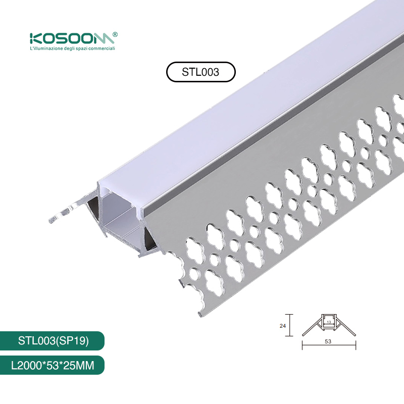 Perfiles de Aluminio para Esquinas para Tiras LED 2m Optimizado para un Mayor Rendimiento - SP19 STL003 Kosoom-Perfil