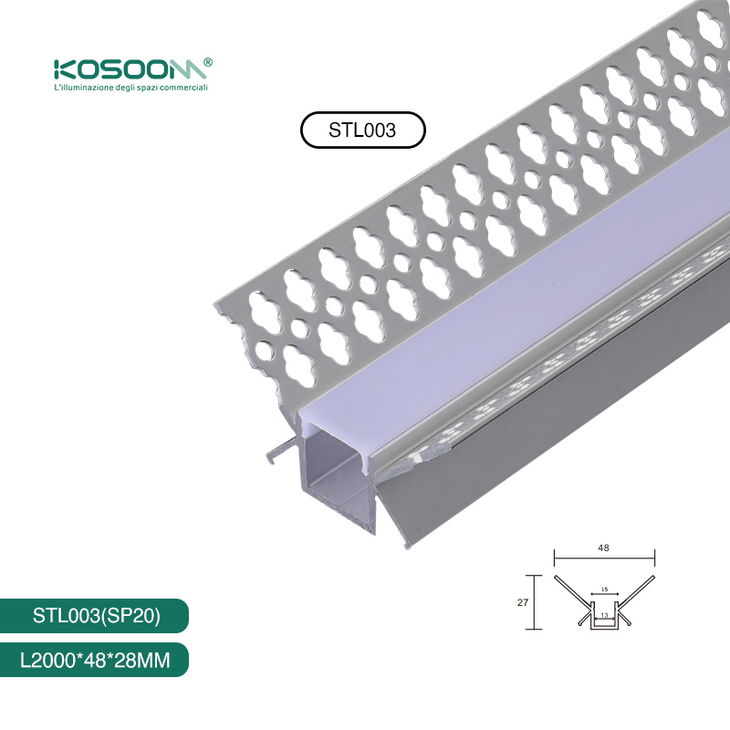 Perfiles de Aluminio para Esquinas para Tiras LED Especializado para Iluminación LED Avanzada - SP20 STL003 Kosoom-Perfil