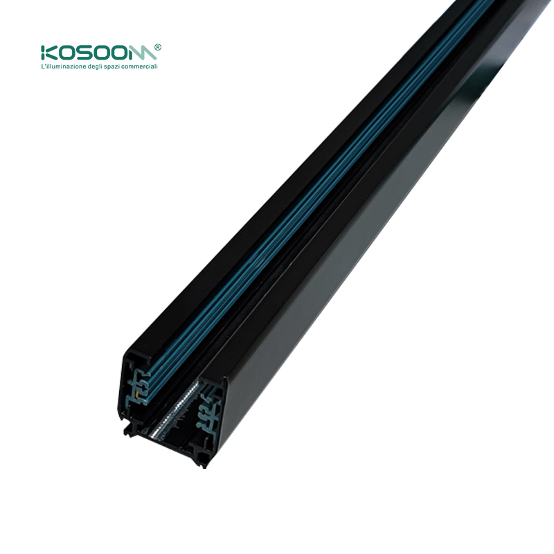 Perfil Accesorios Carril Trifásico para Track Lighting LED 1000mm Negro TRA001-AB01N Kosoom-Accesorios